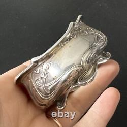Antique Pair of Salt and Pepper Shakers in Solid Silver Art Nouveau 1900