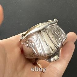 Antique Pair of Salt and Pepper Shakers in Solid Silver Art Nouveau 1900