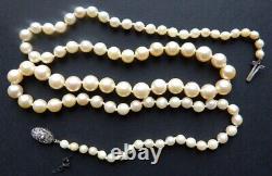 Antique Pearl Necklace with Solid Silver Clasp