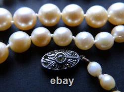 Antique Pearl Necklace with Solid Silver Clasp