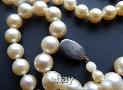 Antique Pearl Necklace with Solid Silver Clasp