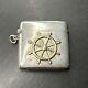 Antique Pyrogene Box Matchbox Solid Silver And 18k Gold 750 Steering Wheel