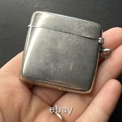 Antique Pyrogene Box Matchbox Solid Silver and 18k Gold 750 Steering Wheel