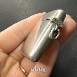 Antique Pyrogene Box Matchbox Solid Silver and 18k Gold 750 Steering Wheel