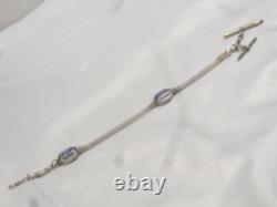 Antique Rare Solid Silver Enamel Pocket Watch Chain Jewelry