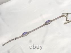 Antique Rare Solid Silver Enamel Pocket Watch Chain Jewelry