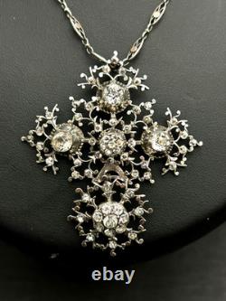 Antique Regional Solid Silver Cross Pendant