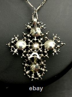 Antique Regional Solid Silver Cross Pendant