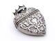 Antique Reliquary Box Pendant Heart Crowned Sterling Silver Xix (2)