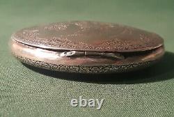 Antique Richly Engraved Solid Silver Box Ethnic Syria