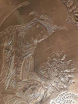 Antique Richly Engraved Solid Silver Box Ethnic Syria