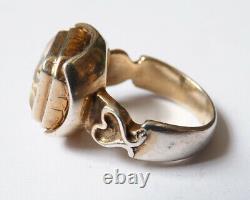 Antique Ring In Solid Silver And Silver Citrine Silver Ring Antique Jewel