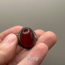 Antique Ring in Agate Solid Silver Roman Style