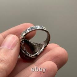 Antique Ring in Agate Solid Silver Roman Style