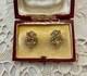 Antique Rose Gold Solid Silver Colombian Emerald Earrings