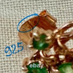 Antique Rose Gold Solid Silver Colombian Emerald Earrings