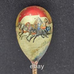 Antique Russian Silver Teaspoon, Polychrome