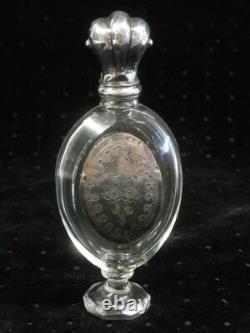 Antique Salt Perfume Bottle Crystal Solid Silver