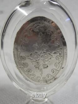 Antique Salt Perfume Bottle Crystal Solid Silver