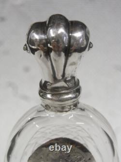 Antique Salt Perfume Bottle Crystal Solid Silver