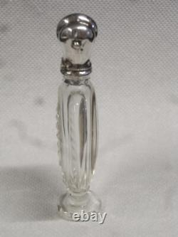Antique Salt Perfume Bottle Crystal Solid Silver