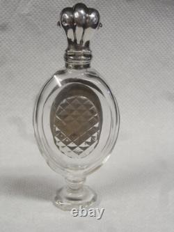 Antique Salt Perfume Bottle Crystal Solid Silver