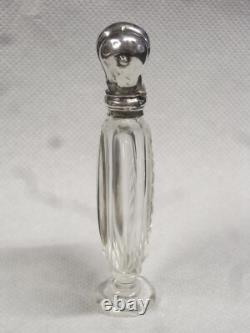 Antique Salt Perfume Bottle Crystal Solid Silver