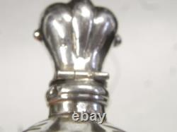 Antique Salt Perfume Bottle Crystal Solid Silver