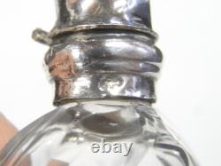 Antique Salt Perfume Bottle Crystal Solid Silver