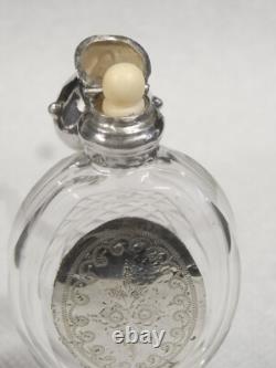 Antique Salt Perfume Bottle Crystal Solid Silver