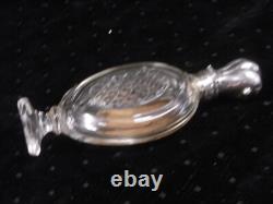 Antique Salt Perfume Bottle Crystal Solid Silver