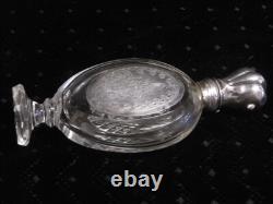 Antique Salt Perfume Bottle Crystal Solid Silver