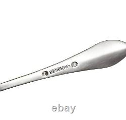Antique Set of 6 Danish Solid Silver Engraved Long Coffee Spoons