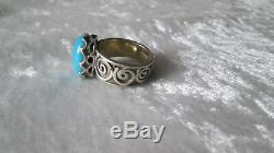 Antique Silver And Turquoise Ring Salas Mexico And Solid Gold 14 K