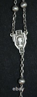 Antique Silver Ball Rosary Crab Punch