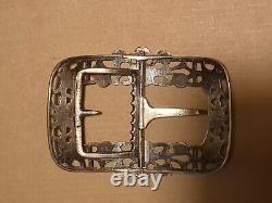 Antique Silver Belt Buckle with 19th Century Hallmark