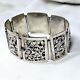 Antique Silver Bracelet Indochina Early 20th Century Pagoda Dragon Decoration