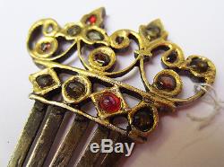 Antique Silver Brooch Gold Plated Gold Mughal Empire India 18th