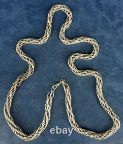 Antique Silver Chain 151 g Long Necklace 19th Century with Clasp 90 cm