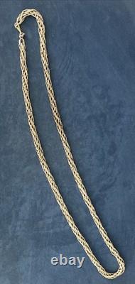 Antique Silver Chain 151 g Long Necklace 19th Century with Clasp 90 cm