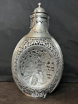 Antique, Silver-Gilded Bottle, Persian 19th Century