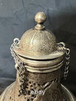 Antique, Silver-Gilded Bottle, Persian 19th Century