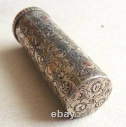 Antique Silver Gilded Lipstick Tube circa 1930