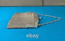 Antique Silver Gilt Ball Bag 19th Century Chain Mail Purse Alms Bag no Minerva