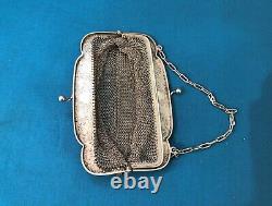 Antique Silver Gilt Ball Bag 19th Century Chain Mail Purse Alms Bag no Minerva