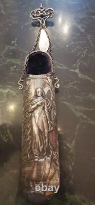 Antique Silver Gilt Chatelaine Case, Marine