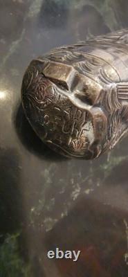Antique Silver Gilt Chatelaine Case, Marine
