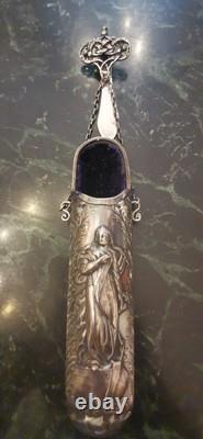 Antique Silver Gilt Chatelaine Case, Marine