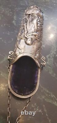 Antique Silver Gilt Chatelaine Case, Marine