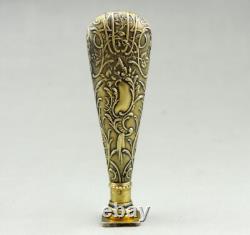 Antique Silver Gilt Seal Stamp with Boar's Head Mark, 19th Century